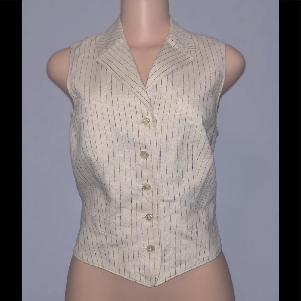 LRL Lauren Ralph Lauren Vest Medium Striped white